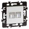 Rj 45 dble c.6 stp gr 3(multimed.)+enj. multi-services + enjoliveur esprit