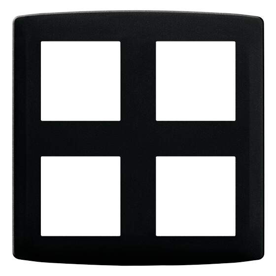 Plaque 2x2 postes anthracite