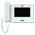 Moniteur blanc vidéo ip / sip écran tactile 7'' avec boucle magnétique au combiné 