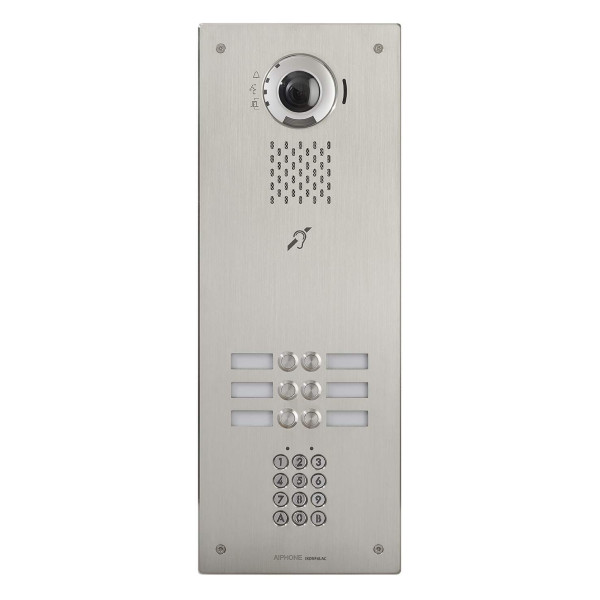 Plat. vidéo enc. 6bp ip/sip, inox, pictos, syn. vocale, b. magnétique, clav codé (400000)