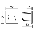 Spot Carré LED 3 W 4000 K IP65 Murena Aric