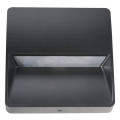 Cantor - applique mur ext. ip65 ik07, carré, noir, led intég. 9,5w 4000k 310lm