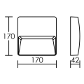 Cantor - applique mur ext. ip65 ik07, carré, noir, led intég. 9,5w 4000k 310lm