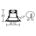 Axel - encastré ip20/65 vol.2, bascul., nickel, led 6w 550lm 3000/4000k (cct)