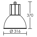 Lexa - suspension Ø316mm, blanc / transparent, led intég. 40w 80° 4000k 4000lm