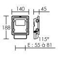 Twister 3 sensor, proj. ext. ip65 ik08, gris, led 90° 25w 3000k 2500lm, a/sensor