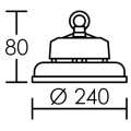 High bay dim - suspension indus. led 110° 100w 4000k ip65 ik08 13000lm