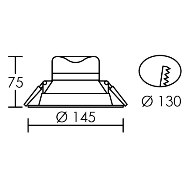Grace - downlight ip20/44 led intég. 12w 4000k 1150lm, autorisé vol.2