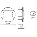 Baliz - encastré mur rond, fixe, gris, led intég. 0,46w bleu