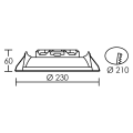 Ledium 25 - downlight ip20/44, rond, fixe, 110°, led intég. 25w 3000k 1950lm