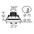 Spot encastré LED Aric Eydi 8W 2700K 600lm rond blanc basculant