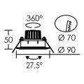 Spot Lumineux à LED Rond EYDI ARIC - Basculant - 8 W - 2700 K - 600 LM - Dimmable