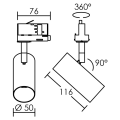 Elma - proj. rail 3 all.023, blanc, angle 36°, led intég. 7,5w 4000k 570lm