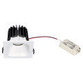 Ivaro - downlight carré fixe blanc, ip44, led intég. 40° 13w 4000k 1100lm