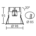 Dl-iso - encastré ip20, recouvrable, nickel, led intég. 8w 65° 3000k 800lm