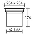 Tecnisol 200 - enc.sol ext. ip67 ik10, carré, inox, led 20w 60° 3000k 1850lm