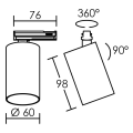 Nolan - spot rail 1 all.029, blanc, a/lpe led 5,5w 3000k 410lm dimmable incl.