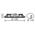 Flat-iso-downlight ip20/65 recouvr., fixe, noir, led 13w 1050lm 3000/4000k(cct)