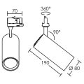 Tek 32 - proj. rail 3 all.023, noir, angle 36°, led intég. 32w 3000k 3000lm