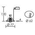 Fixo - encastré rond, fixe, gu5,3, blanc, ip20 a/lpe led 6w 3000k 500lm incl.