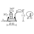 Tipo - encastré gu10, rond, orientable, alu, a/lpe led 6w 2700k 460lm incl.