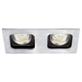 Square 100-230 - encastré gu10, orient./basc., alu, a/lpe led 2x8w 4000k 725lm