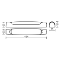 Maud sym 01- réglette ip44 ik07 vol.2 a/inter led intég. 6w 2700k 600lm,champag.