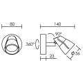 Diam 01 - spot sur patère gu10, blanc, a/lpe led 6w 3000k 500lm incl