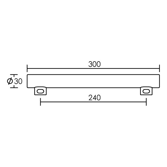 Lampe culots latéraux S14s fluocompacte 8W - 500lm - 30x300 - Aric