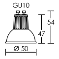 Lampe gu10 glass led 6w 3000k 500lm, cl.énerg.a++, 15000h