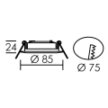 Aspen - encastré rond, fixe, nickel, led 5w 36° 450lm 3000/4000k (cct)