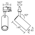 Tek 20 - proj. rail 3 all.023, blanc, angle 36°, led intég. 20w 4000k 2000lm