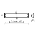 H2o - réglette ip44 vol.2, blanc, a/tube t5 led 7w 4000k, 495lm