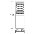 Kado - borne extérieur de 45 cm, inox, E27 100w max., Ip65 ik07