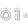 Luxmur 2 - encastré mur ext. Gx53 ip66 ik07, rond, inox, lampe non incl.