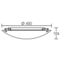 Plaf. alva Ø450mm blc e27 2x60