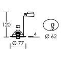 Fixo - 12 - encastré gu5,3, rond, fixe, noir, lampe non incl.