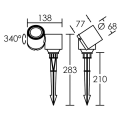 Spot sur piquet Topaze TOPAZE avec LED GU10 36° 5,2W 3000K