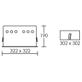 Kit quadra quatro -downlight orient. blanc, 4 mod. led 34w 4000k 40° 3000lm incl