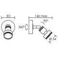 Zao 01 - spot sur patère gu10, blanc, a/lpe led 6w 3000k 500lm incl