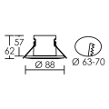 Spot LED 7 W 3 000 K à 4000 K Blanc EF6 Aric - 55° - 550 à 600 lm - IP20 et IP65 - IK07