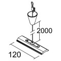 Kit de suspension pour rail 3 allumages