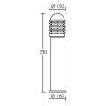 Caleo 1 - borne ext. Ip44 ik07, gris, e27 100w max., lampe non incl., haut.73cm