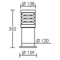 Borne polo 35 vert e27