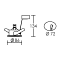 Hidro-230 cx -encastré gu10, ip20/65, vol.2, rond, fixe, nickel, lampe non incl.