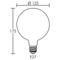 Lampe déco globe e27 led 3,5w 2200k 130lm, cl.énerg.a, 25000h, dimmable, ambrée