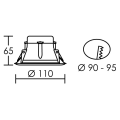 Birdy - downlight ip44, rond, fixe, 115°, led intég. 11w 3000k 785lm, aut. vol.2