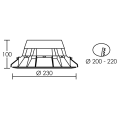 Harden - downlight ip20/44 vol.2, rond, fixe, 80°, led intég. 14w 4000k 1200lm