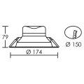 Grace - downlight ip20/44 led intég. 17w 4000k 1620lm, autorisé vol.2