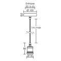 Epoque - susp. e27 60w max, douille style rétro, anthracite, lampe non incl.